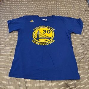 ADIDAS Golden State Warriors STEPH CURRY tee shirt blue medium